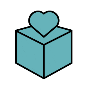 donation box heart icon teal