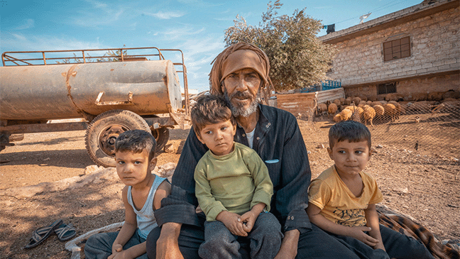 islamic relief uk beneficiary abu ziyah and his grandchildren from syria