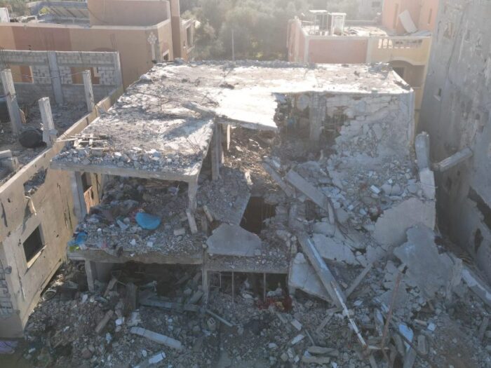 Destroyed homes in Gaza from airstrikes