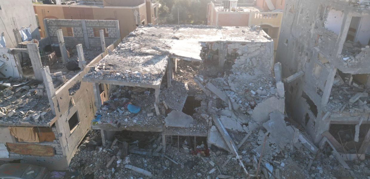 Destroyed homes in Gaza from airstrikes