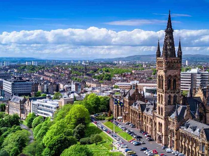 aerial view of glasgow