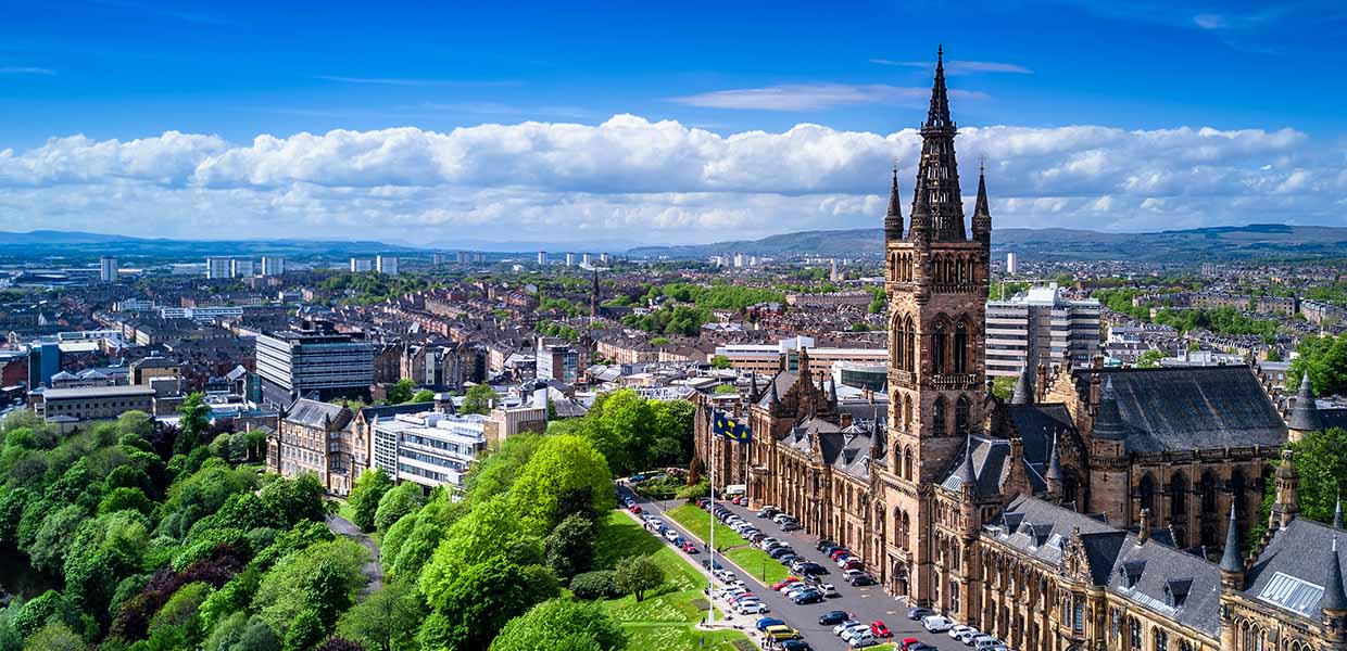 aerial view of glasgow