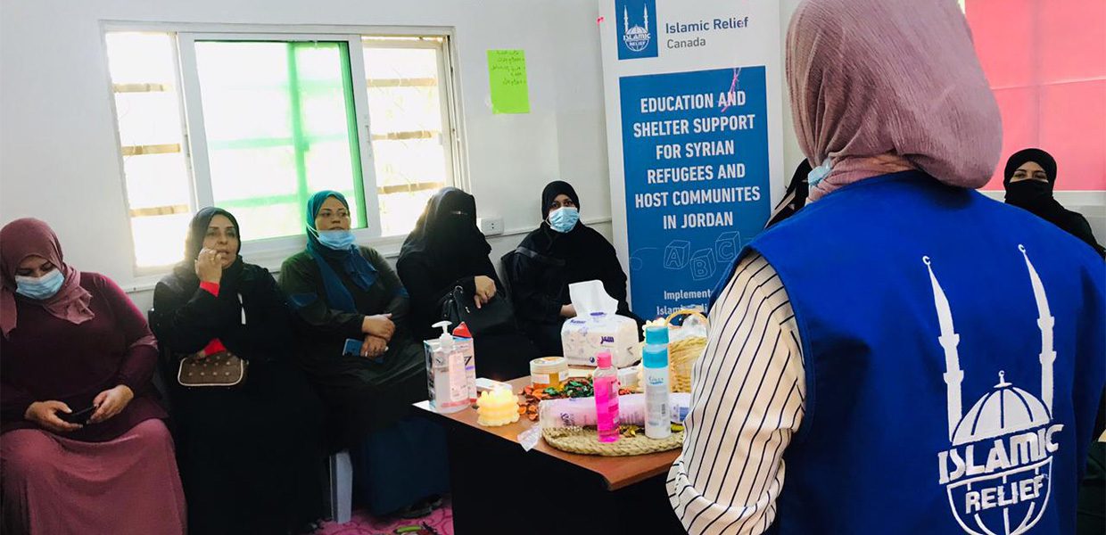 Women sat together in an Islamic-Relief run women's group