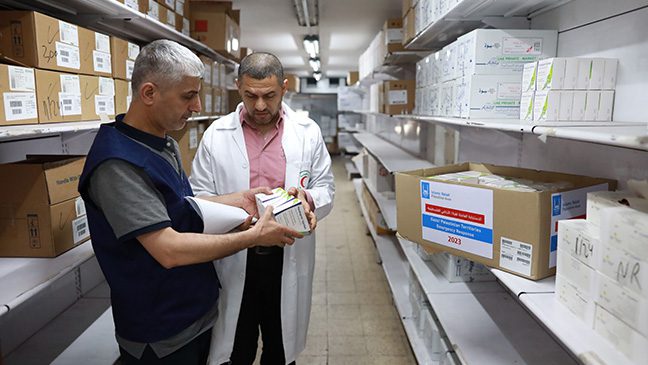 medical supplies being organised gaza palestine