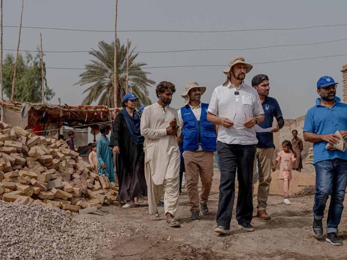 mp afzal khan with islamic relief visiting rebuilding homes projects in pakistan