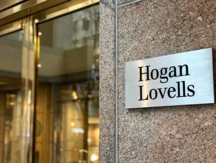 Hovan Lovells door entrance, showing name sign.