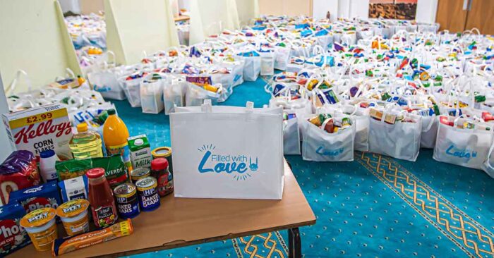 food donation bags from islamic relief uk for uk programmes distribution