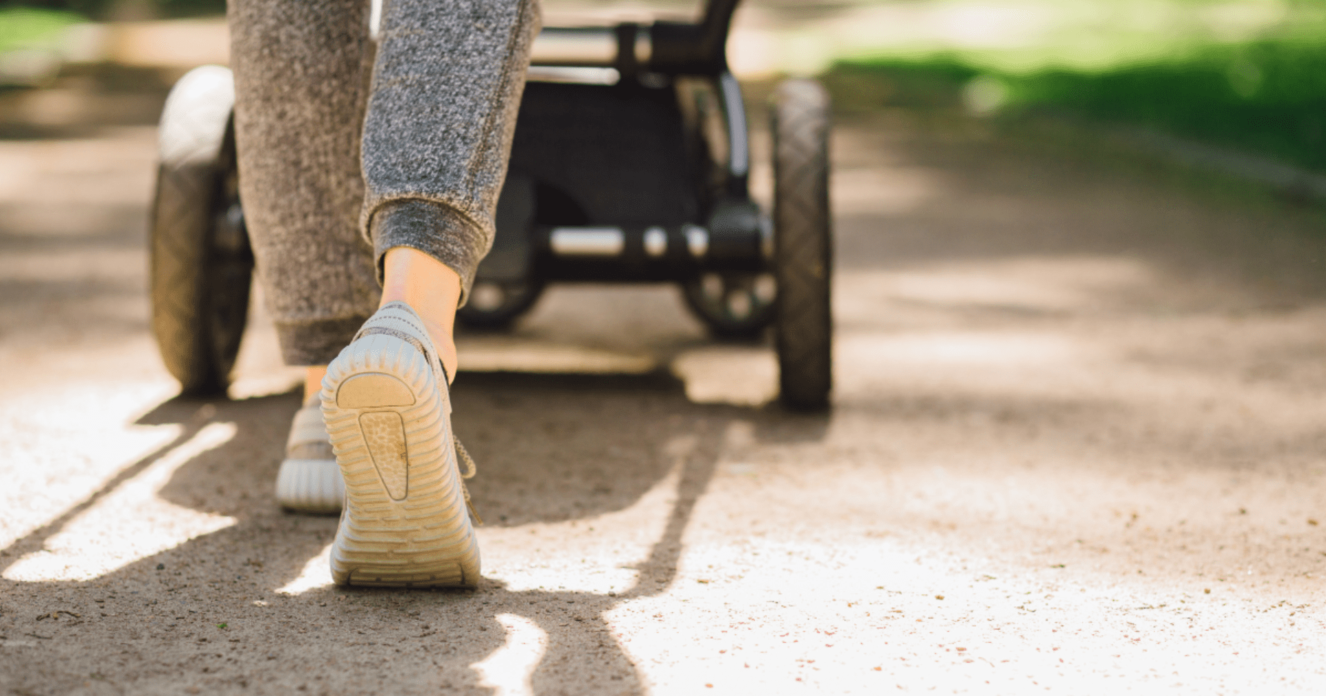 Lady walking with buggy